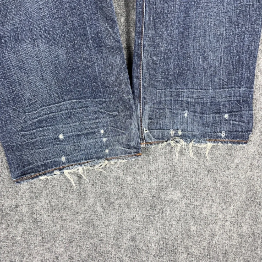 Banana Republic Jeans Mens 34x32 Blue Distressed Straight Leg Denim